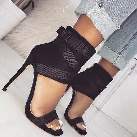 

Female High Heels Women Fashion Sandals Stiletto Color Matching Fish Mouth Bag Heel Increase Non Slip Shoes