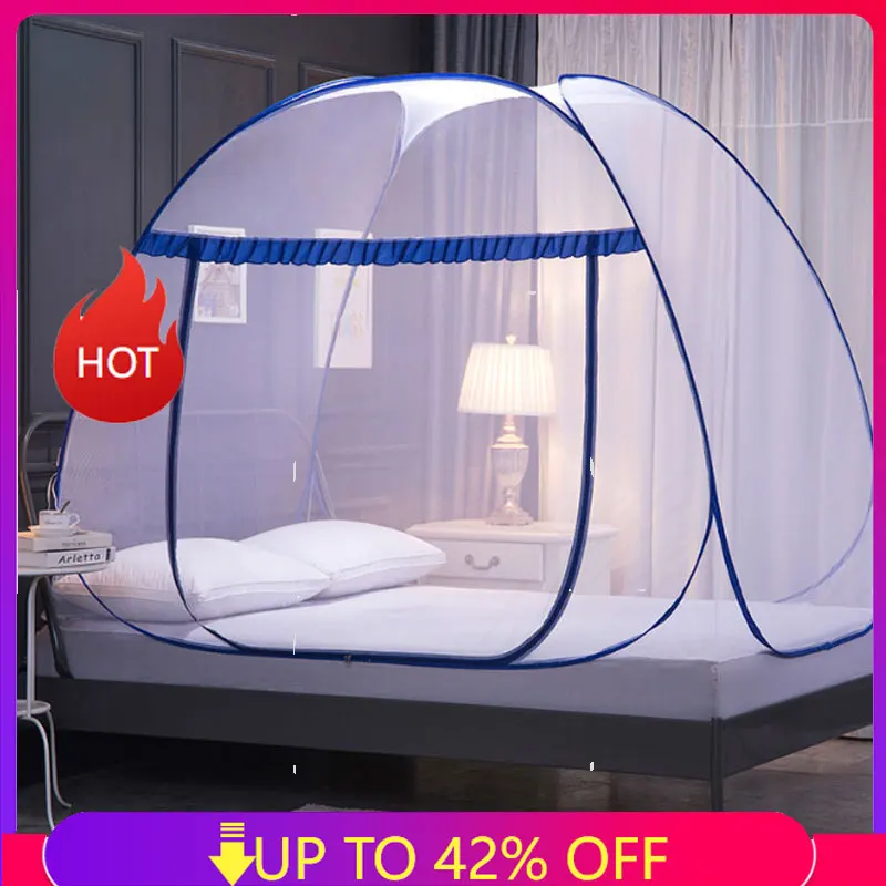 

Mosquito Net Mongolian Yurt Portable Installation-free Foldable Household Anti-fall Encryption Double-layer Ventilation Bed Tent