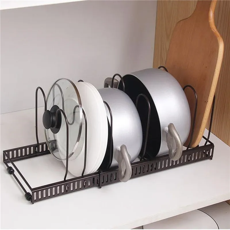 

Pot Rack Pot and Pan Organizer for Cabinet Expandable Pans Pots Lid Organizer Rack Holder Pot Rack Organizer