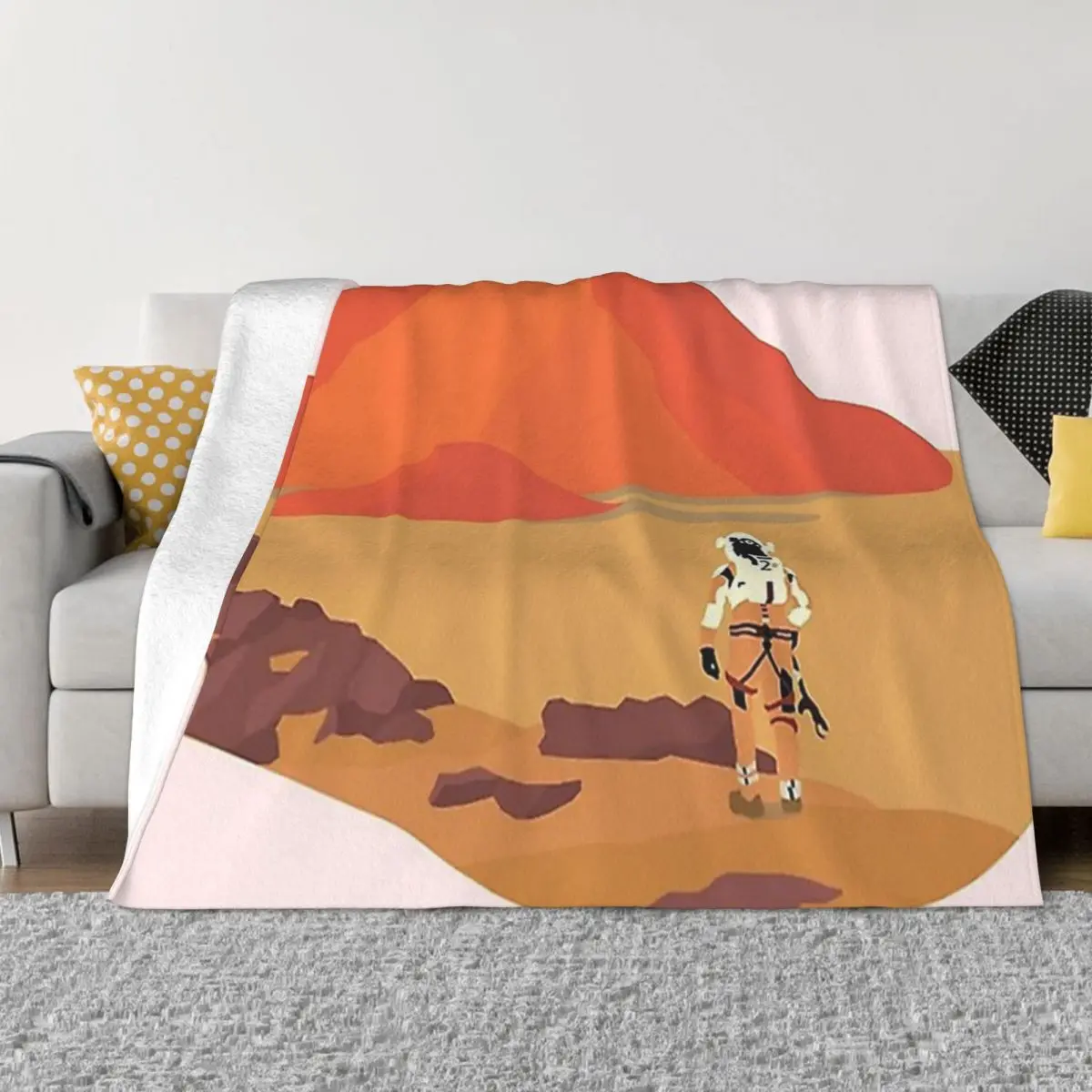 

The Martian Andy Weir Man and Nature Blanket Flannel Decoration 140 Million Miles Portable Home Bedspread