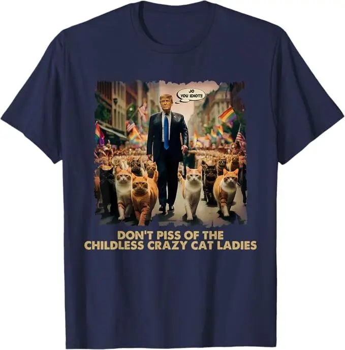 Забавная бездетская сумасшедшая кошка для девушек Харриса 2024 футболка унисекс