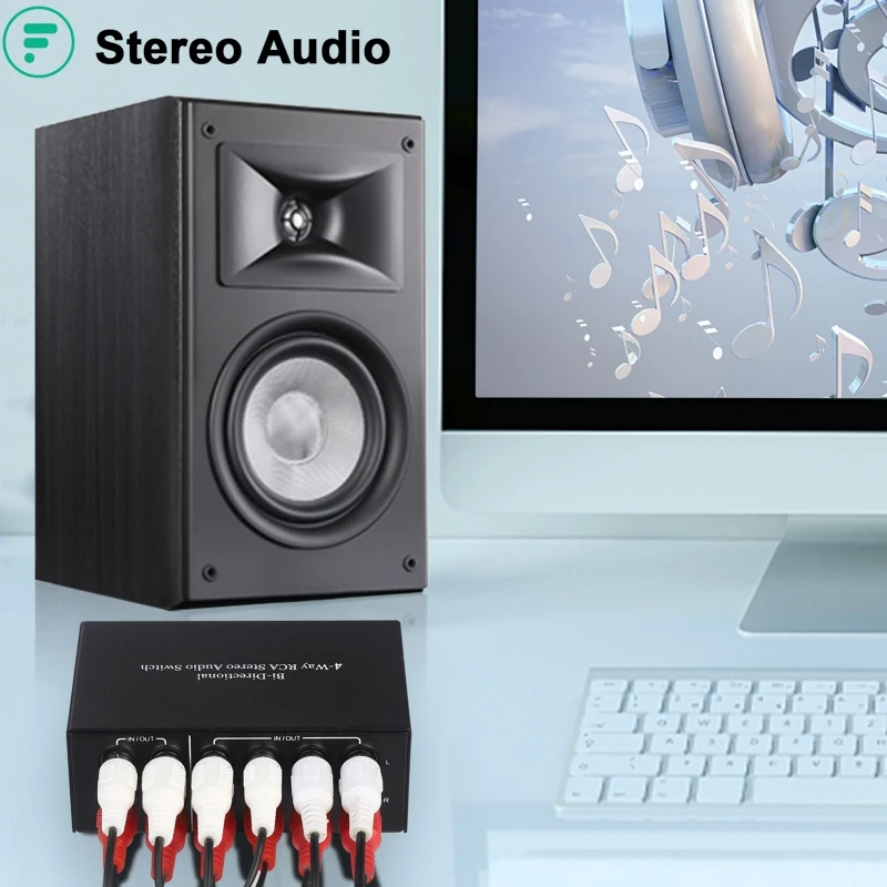 DX11 R/L стерео аудиопереключатель RCA-распределитель-концентратор 2 входа 4 выхода
