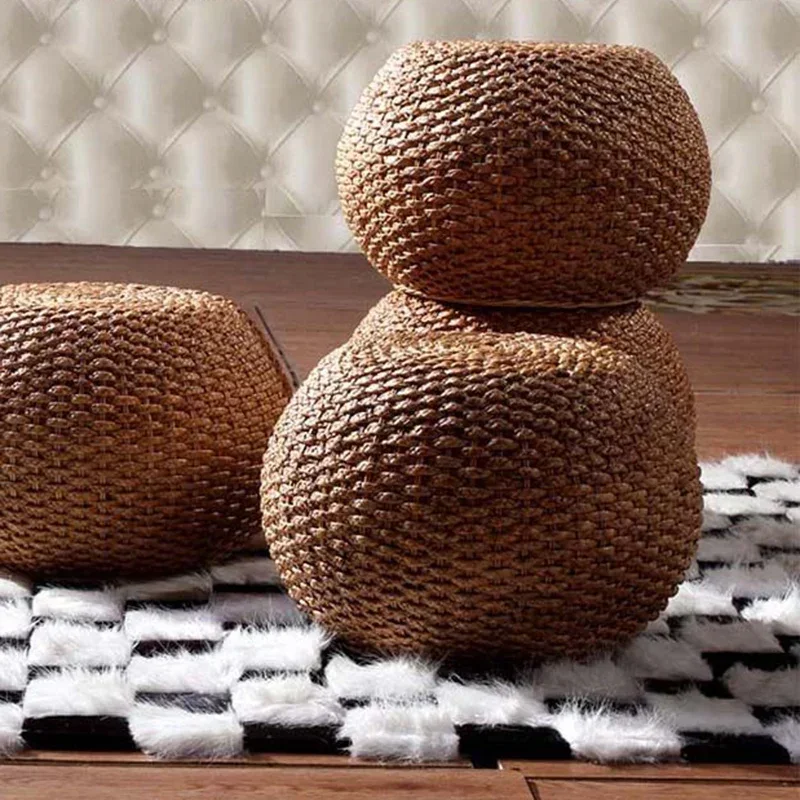 Круглый пуф османский табурет для макияжа аксессуары дома низкая скамейка