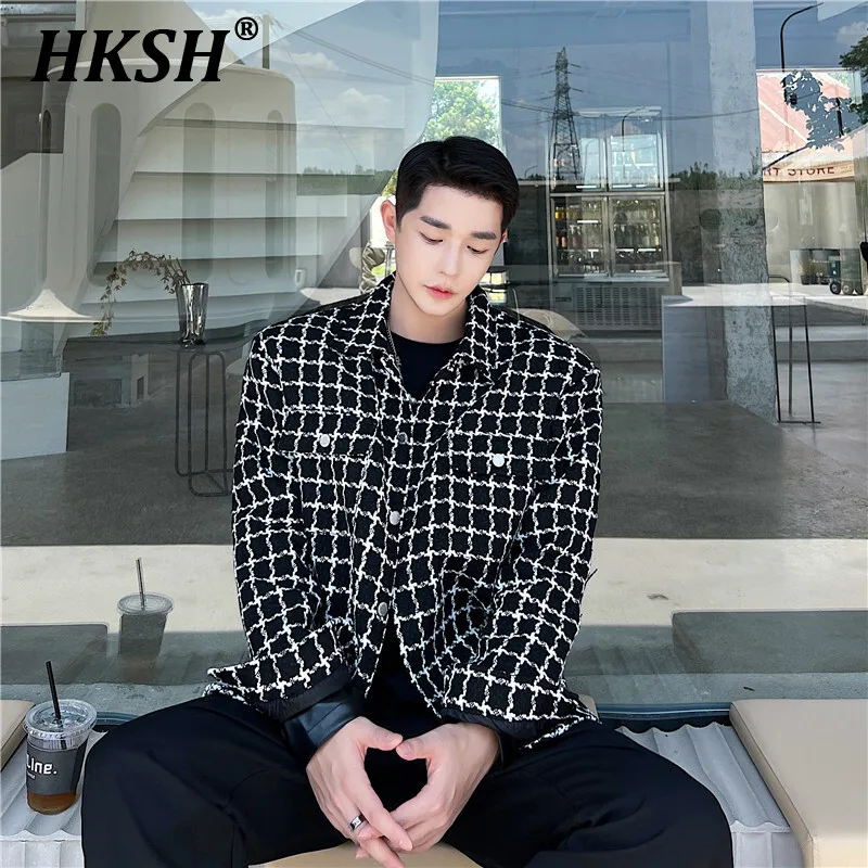 HKSH 2024 осень-зима новые мужские трендовые модные куртки индивидуальная клетчатая
