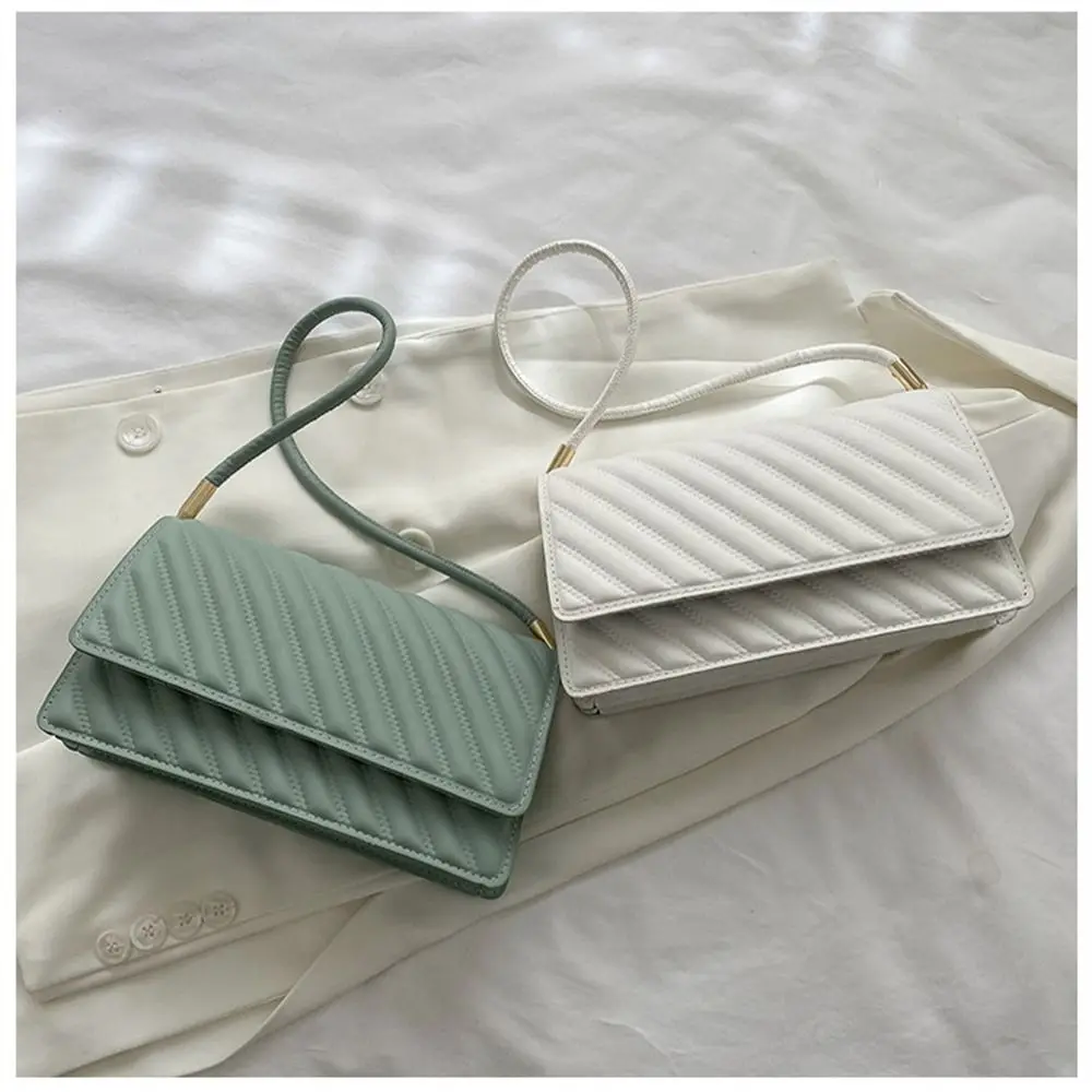 

PU Leather Underarm Bag Solid Color Shoulder Bag Stylish Handbag for Women Girls