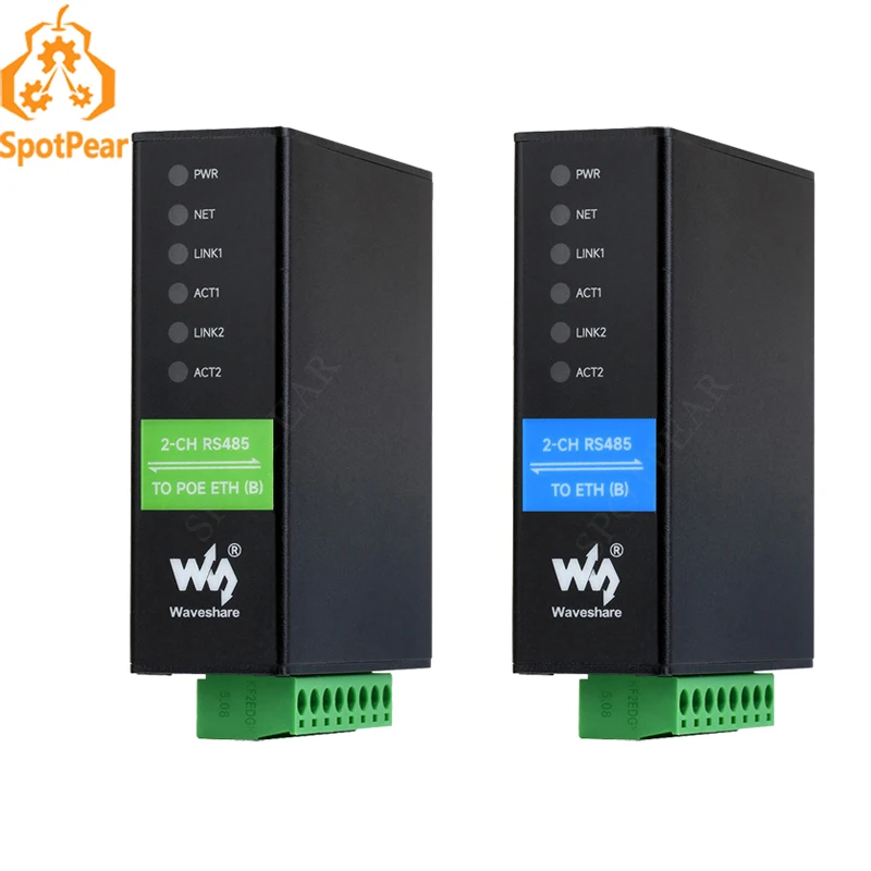 

Промышленный изолированный последовательный сервер RS485 к RJ45 Ethernet с двумя каналами RS485, независимые операционные двойные порты Ethernet