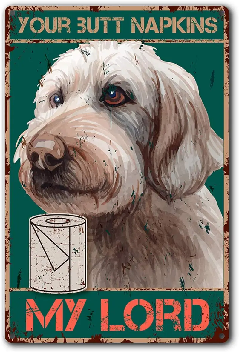 

Vintage Your Butt Napkins My Lord Poster Dog Tin Sign for/Home/Classroom Bathroom Decor Gifts - Best Farmhouse Decor Gift