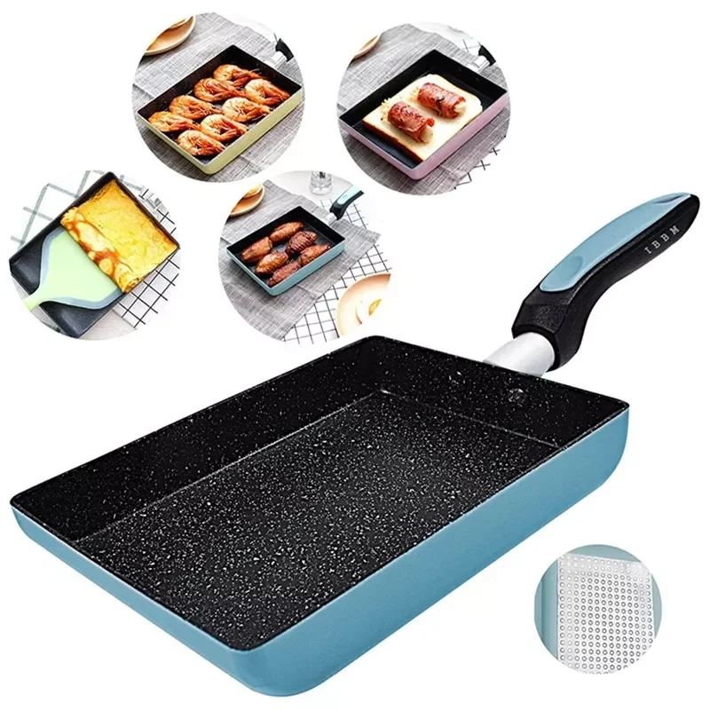 

Japanese Omelette Pan Aluminium Alloy Cookware Pancake Egg Non-stick Coating Rectangle Frying Pan Mini Frying Pan