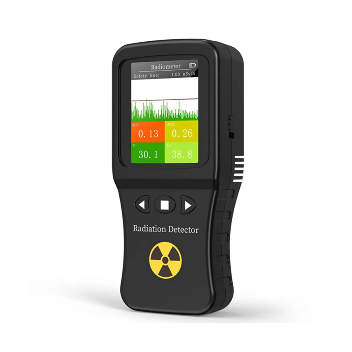 

Geiger Counter Nuclear Radiation Detector Real-Time Mean Cumulative Dose Modes Tester Temperature Humidity