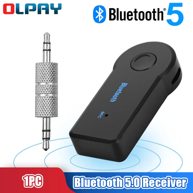 

Автомобильный музыкальный адаптер, совместимый с Bluetooth, беспроводной приемник 5,0, разъем 3,5 мм для автомобильной музыки, приемник для наушни...