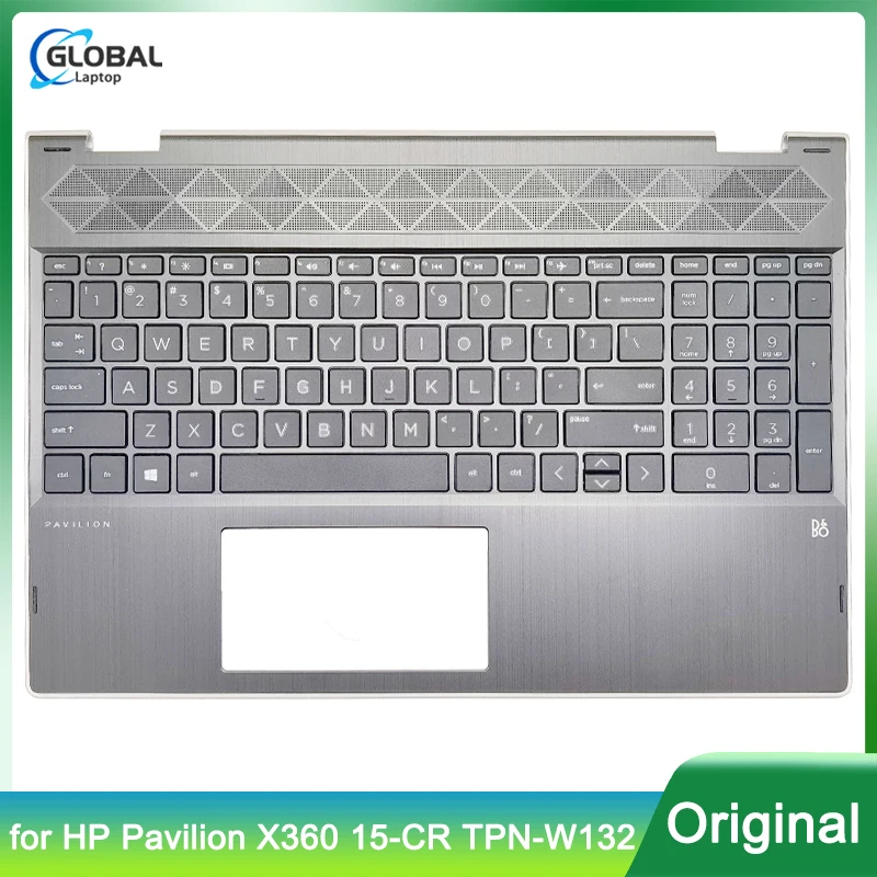 

New US Keyboard for HP Pavilion X360 15-CR TPN-W132 Laptop Palmrest Upper Case replacement keyboard with Backlit US L20848-001