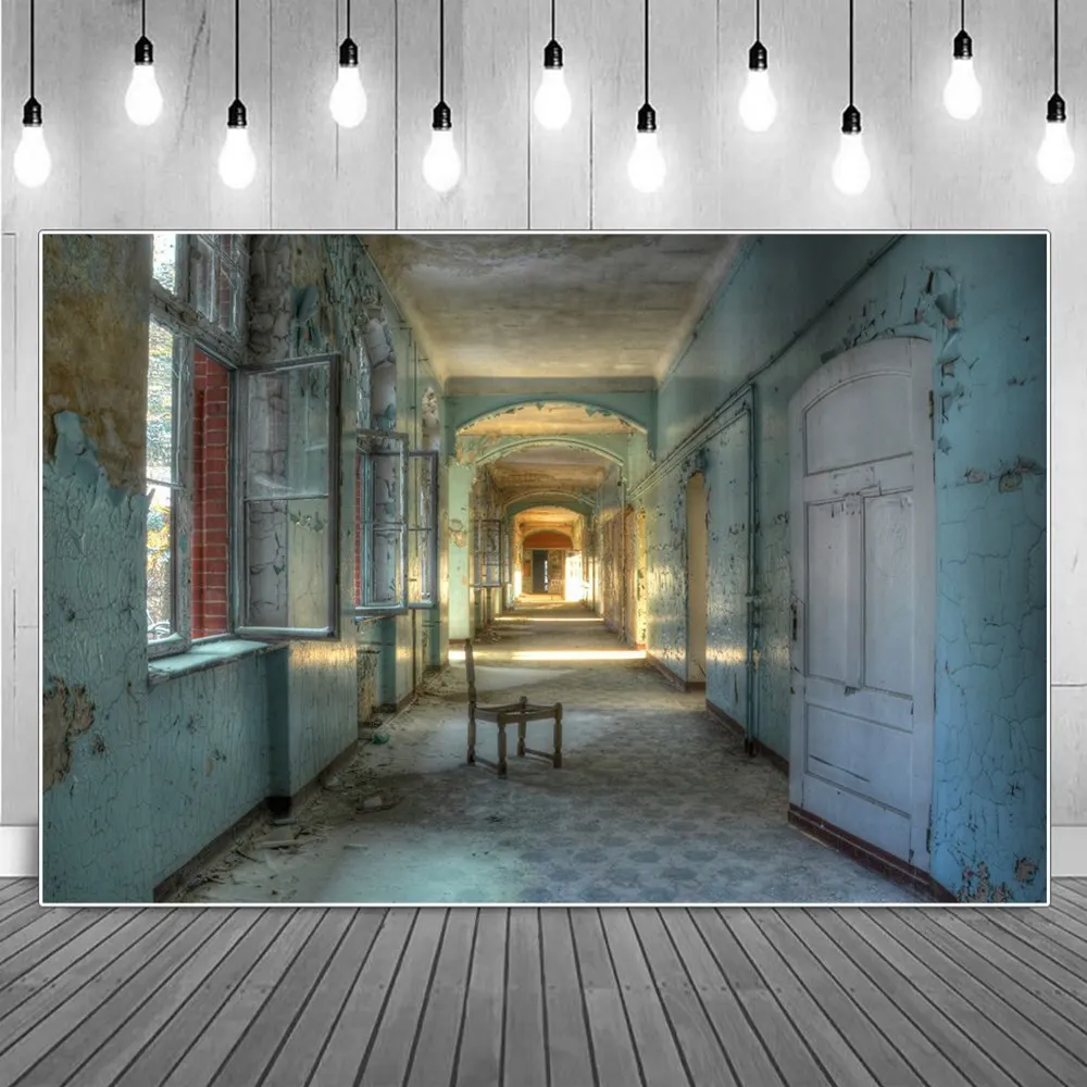 

Obsolete Building Interior Chair Window Passage Scene Photography Backgrounds Custom Baby Party Home Decoration Photo Backdrops