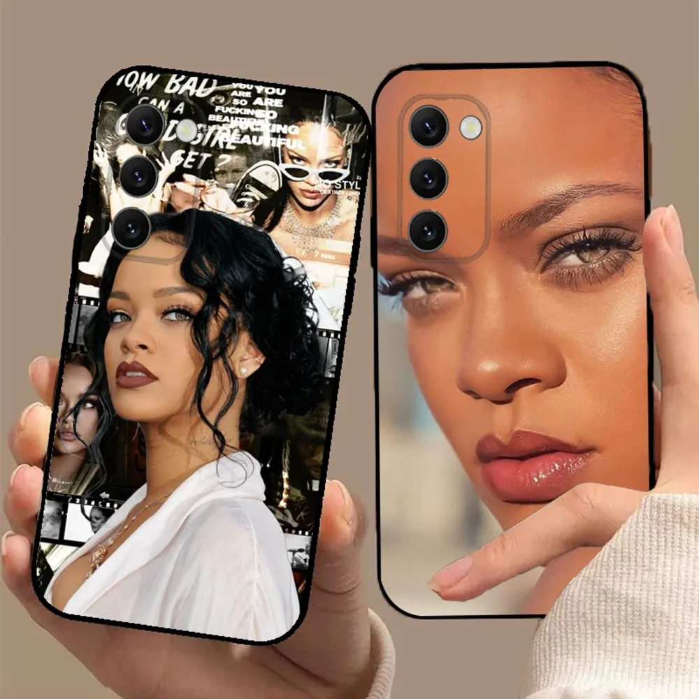 R-Rihanna singer Phone Case For Samsung S24 23 22 30 21 10 9 Ultra Plus Lite FE 5G Black Soft