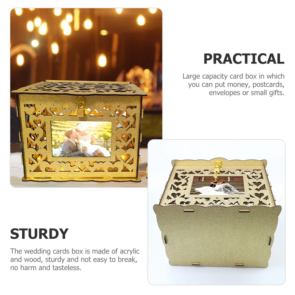 1 комплект деревянная коробка для карточек квадратная полая поздравительных