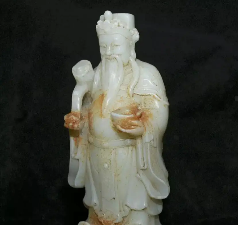 Статуя Бога фэн-шуй из натурального белого нефрита 8 4 дюймов