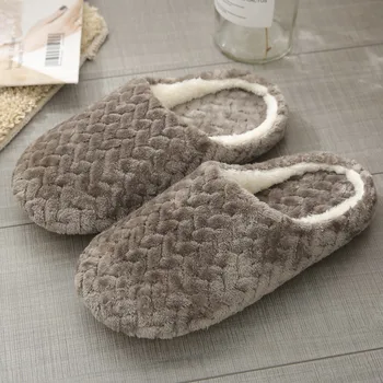 Men Women Winter Warm Slippers Plush Lovers Home Slipper Couple Indoor Anti Slip Shoes House Floor Soft Bottom Mute Slipper#40 1
