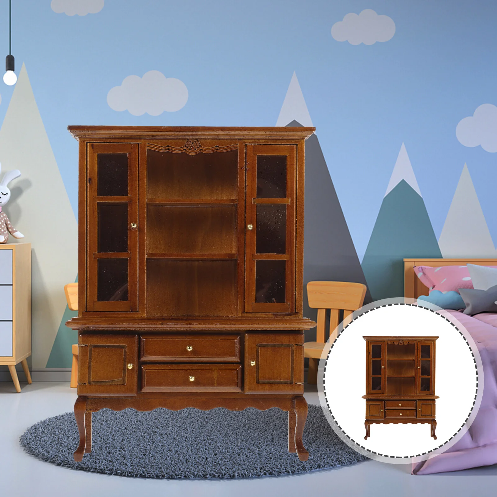 

Supplies Bedroom Furniture Miniature House Display Cabinet Model Bookcase Miniatures Accessories