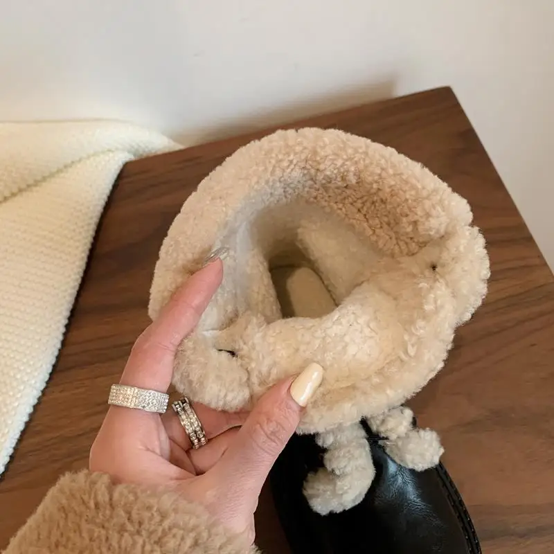 TOTOMELA/2020 Новые зимние ботинки из натуральной кожи женские шерстяные теплые с