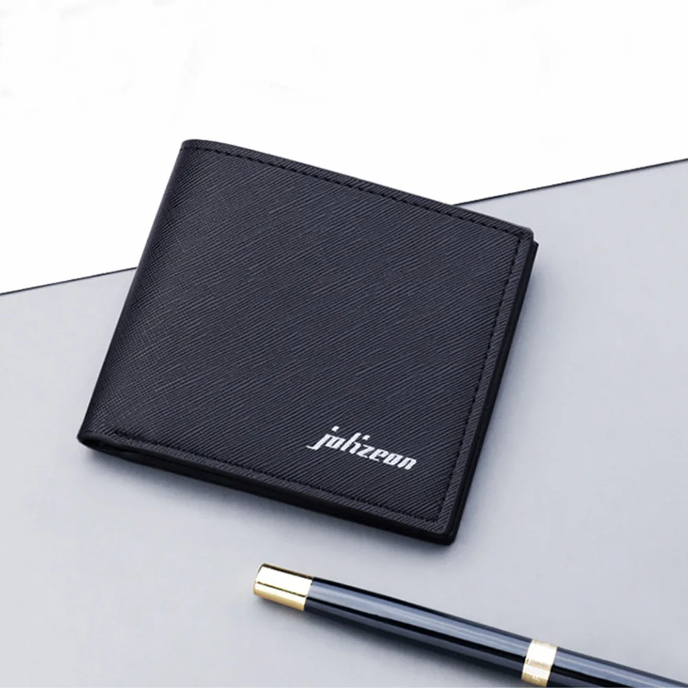 

Men's Wallet Black Grey Card Holder Short Slim PU Leather Wallet Male Money Bag ID Card Holder Male Purse Credit Card Case Bag
