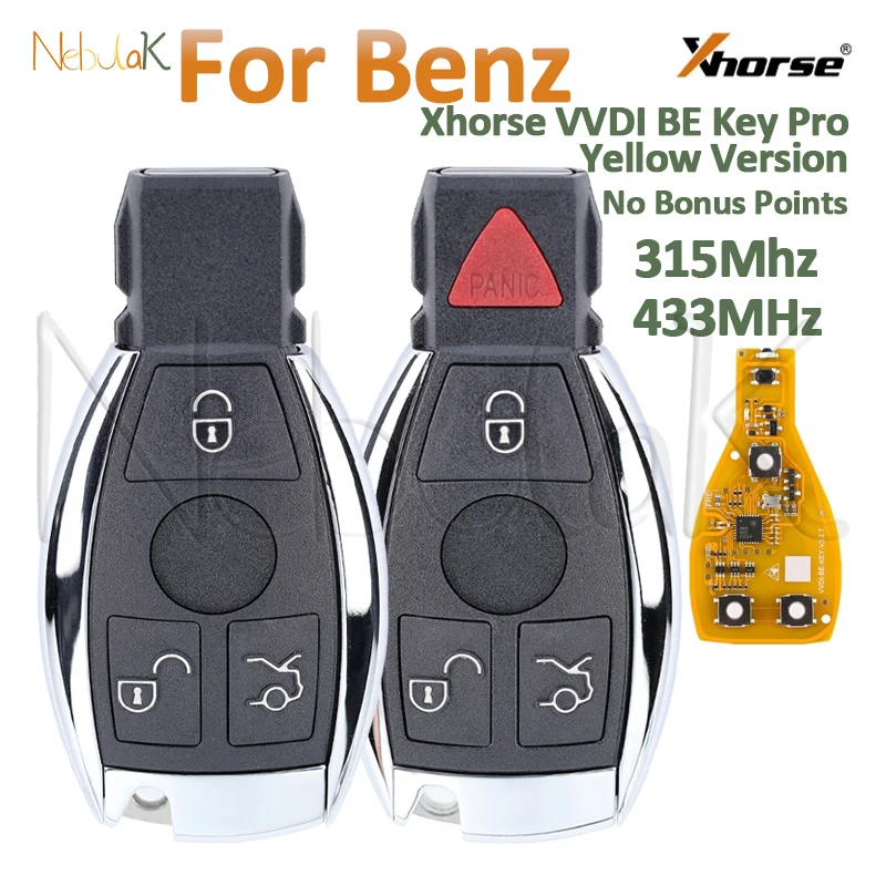 Фото Смарт-ключ Xhorse VVDI BE Yellow Verion для Mercedes Benz W211 W212 W203 W204 W205 W210 W221 W222 BGA NEC 315/434Mhz Shell Fob №1