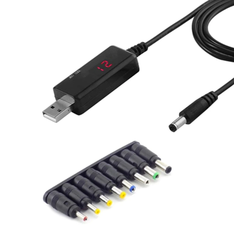

Кабель питания с USB на 8 шт., зарядный адаптер с 5 В постоянного тока на 12 В, 9 В, светодиодный дисплей для маршрутизатора, мини-вентилятора, динамика