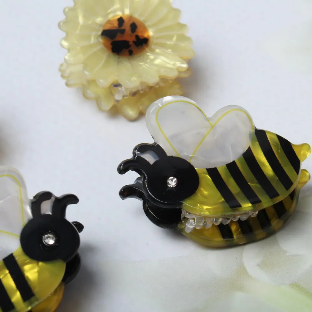 4 упаковки заколка для волос маленькая с изображением ромашки женщин и девочек