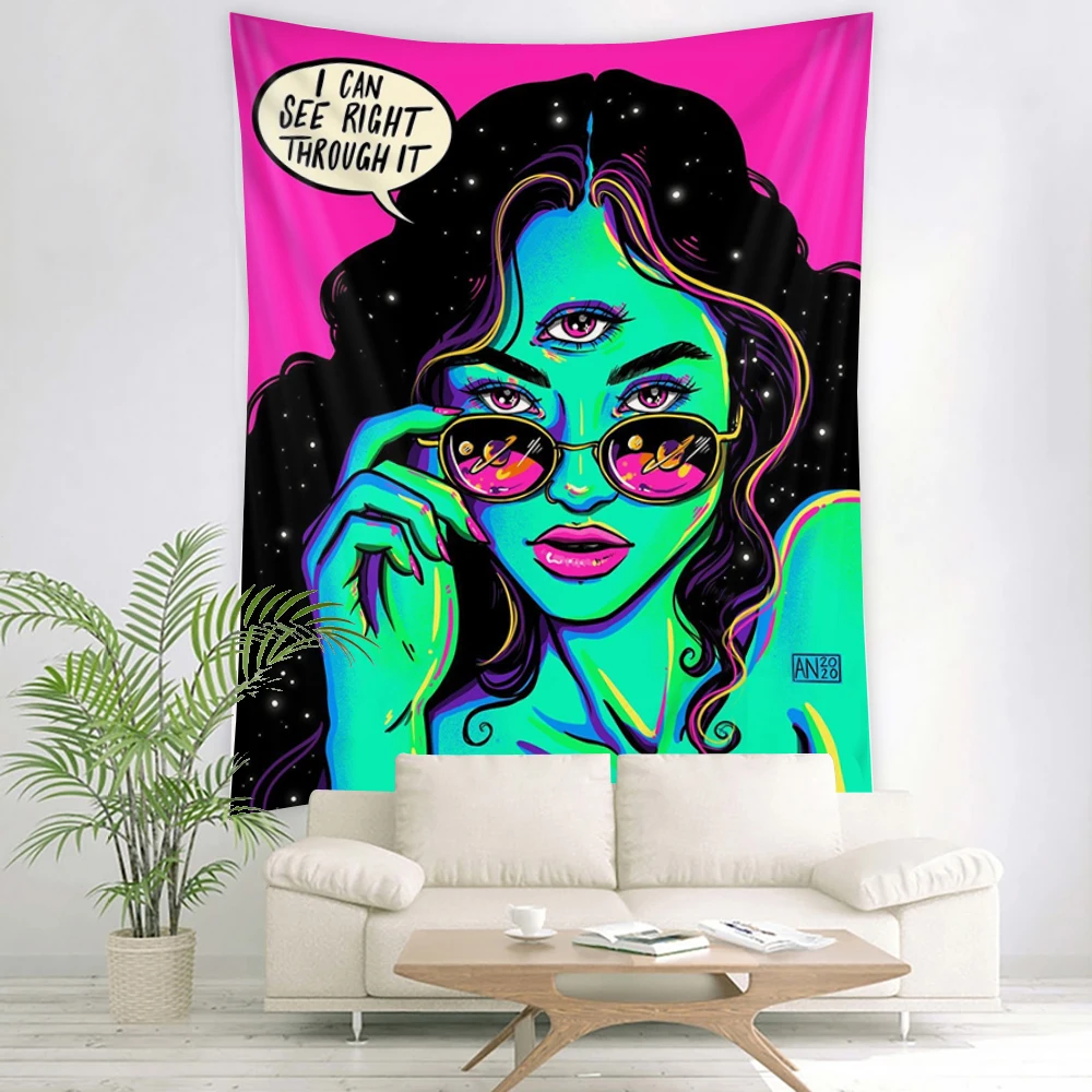 

Гобелен с тремя глазами из визуального аниме для девочек, художественное украшение, одеяла, шторы, Висячие в спальне, гостиной и дома