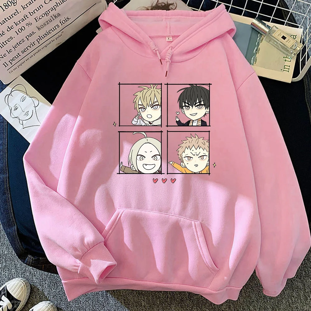 

19 Days Anime Hoodie Aesthetic Clothes Women Pink Tops Manga He Tian Mo Guan Hoodies Harajuku Crew-Neck Sweatshirts Vintage