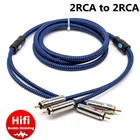 Аудиокабель Hifi с двумя RCA на 2 RCA штекером для телефона, DVD, ТВ, усилителя, CD, Soundbox, стерео, домашнего кинотеатра, экранированные шнуры 2 м, 3 м, 5 м, 8 м