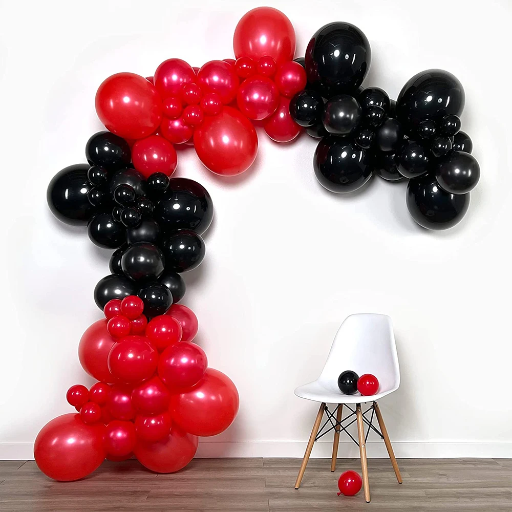 

Red Black Balloons Garland Arch Kit Latex Ballon Set BBQ Casino Party Decorations Graduation 1st Birthday Baby Shower Air Globos