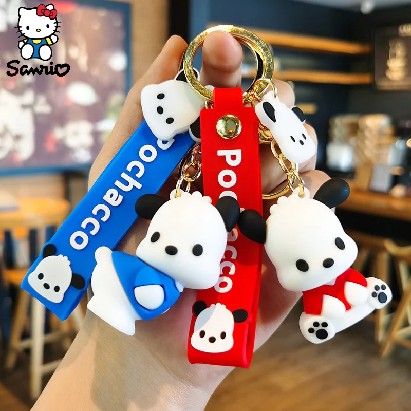 

Kawaii Pochacco Keychain Sanrio Doll Keyring Cute Action Figures Anime Toys Accessories Women Backpack Pendant Children Gift Kid