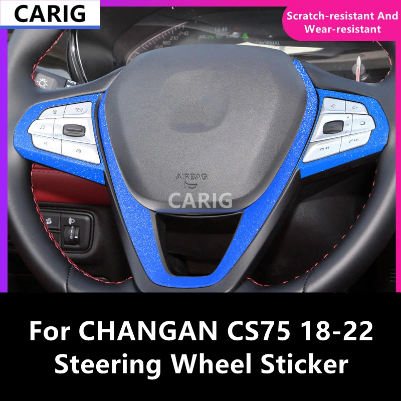 

For CHANGAN CS75 18-22 Steering Wheel Sticker Carbon Fiber Pattern Protective Film Interior Modification Accessories