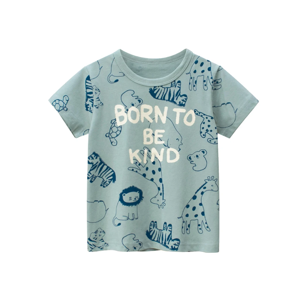 

Cartoon T-shirt Boys Animal Printing Short Sleeve 90-140cm Elastic Breathable Casual Fashion Clothes 90cm