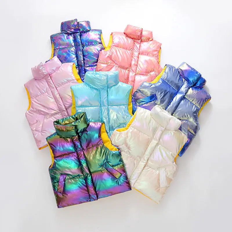 

Winter Fall 3-14Years Girls Boys Thicken Vests Waistcoats Warm Parkas Vest Jacket Down Kids Outerwear Children Teens Cotton