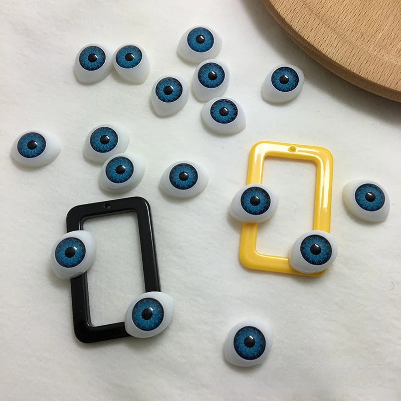 

10pcs Realistic Blue Eyes Doll Accessories DIY Cream Mobile Phone Shell Resin Accessories Handmade Earrings Wholesale