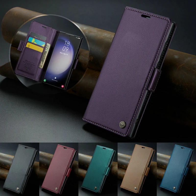 

Кожаный флип-чехол для Samsung S23 Ultra S22 Plus S21 FE, чехол-бумажник для A12, A13, A2, A23, A32, A34, A54, A51, A52, A74, с отделениями для карт