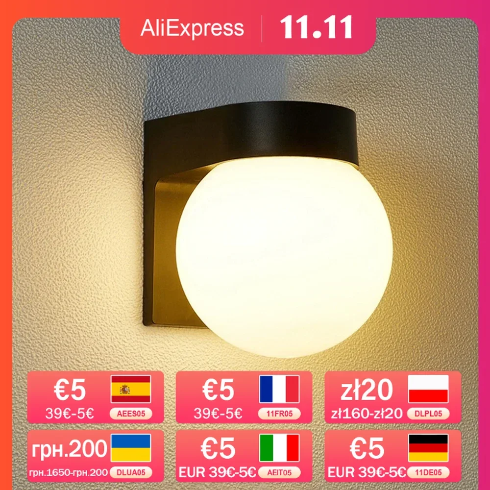 Лампа настенная наружная водонепроницаемая IP65 без радара 15 Вт 20 30