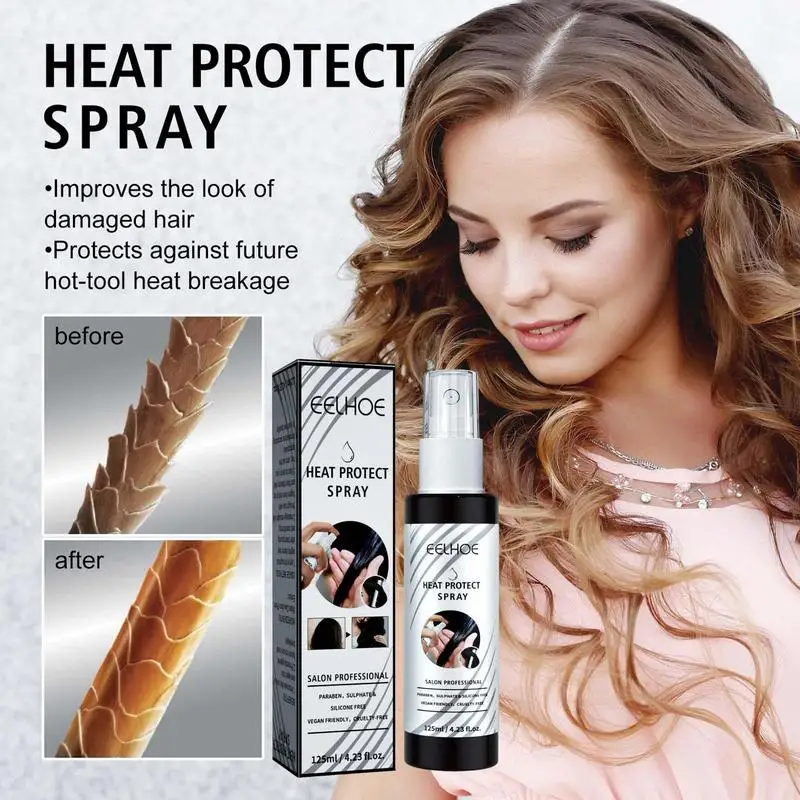 Leave-in Heat Primer Thermal Heat Protection Spray Hair Shine Mist Curly Perm Quick Styling Non-washing