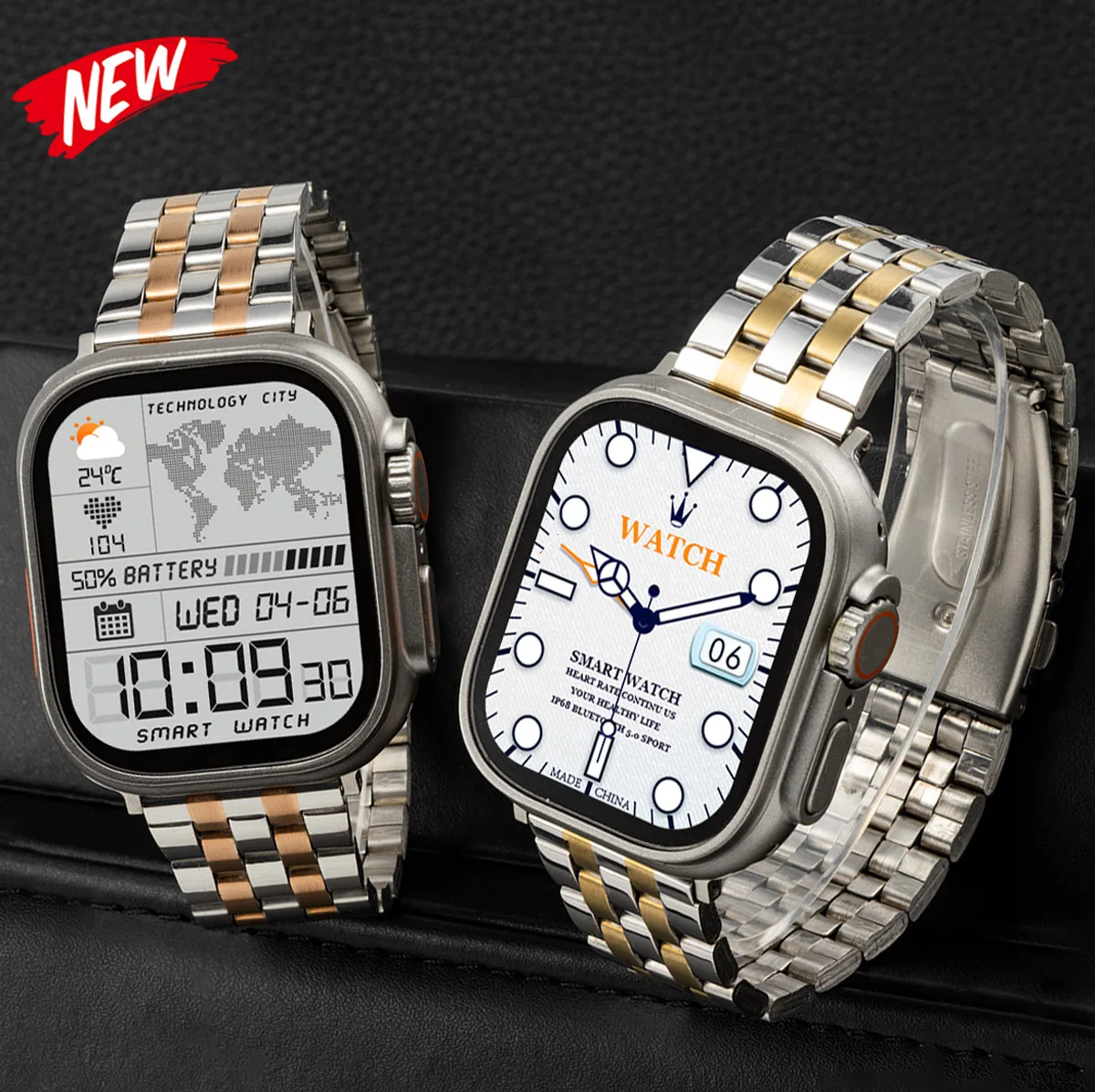 Ремешок для часов из нержавеющей стали Apple Watch Ultra 2 49 мм 10/9/8/7/6/5/4/3 IWatch 38/40/41/42/44/45/46