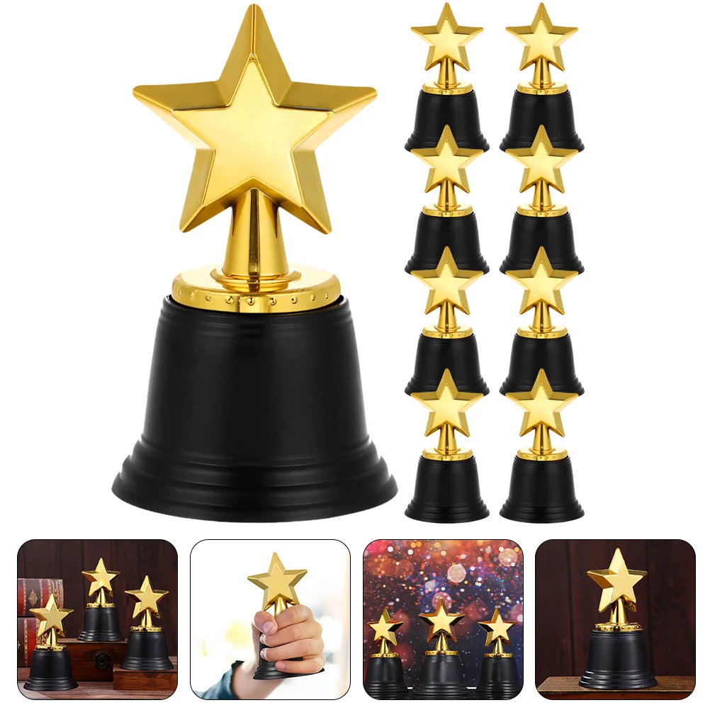 9 Pcs Star Trophy Participation Soccer Gifts Cheer Kids Toy Decor Funny Turkey Decorate Trophies