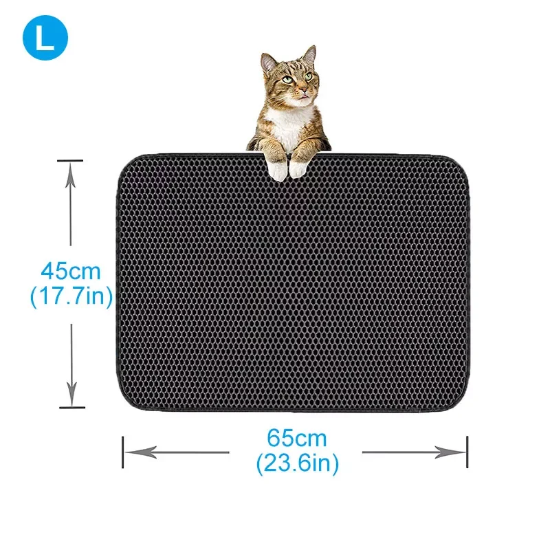 

2022New Pet Cat Litter Mat EVA Double Layer Cat Litter Large Flexible Trapping Box Non-slip Cat Mat Pet Litter Catcher Mat