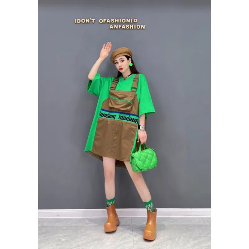 

Женское платье-футболка с коротким рукавом, лето 2023