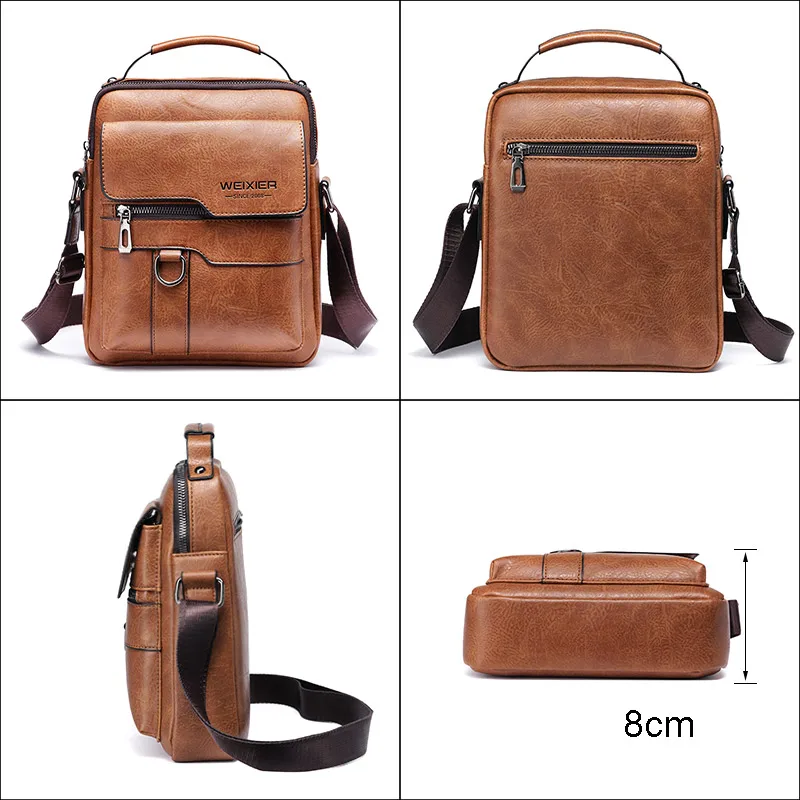 Men Crossbody Bag Shoulder Bags Vintage Men Handbags Large Capacity PU Leather Bag For Man Messenger Bags Tote Bag