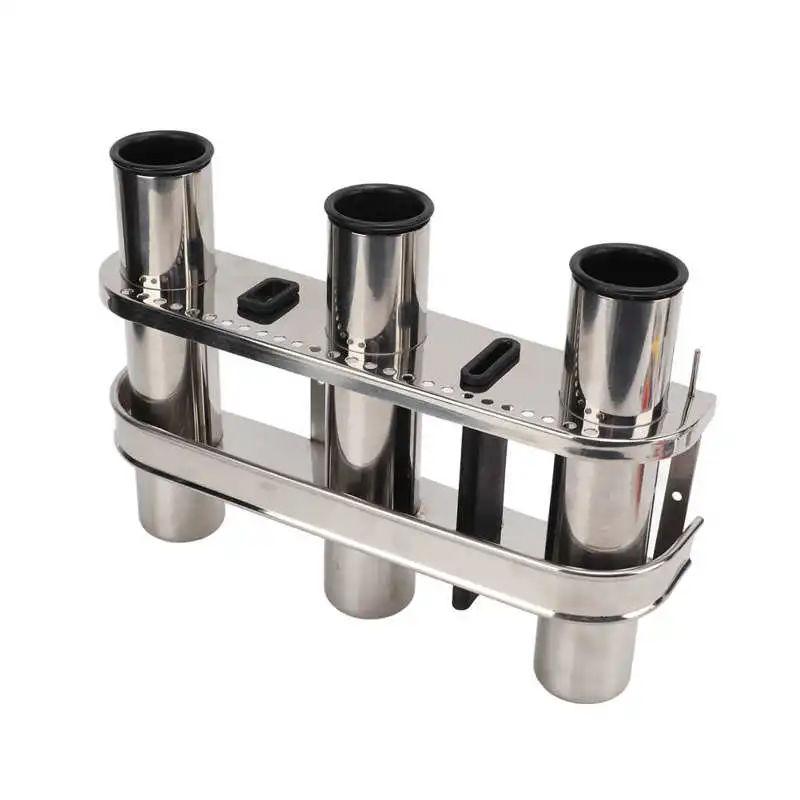 

Fishing Rod Holder Triple Rod Holder Portable Stainless Steel for Truck for RV for Marine Yacht Boat
