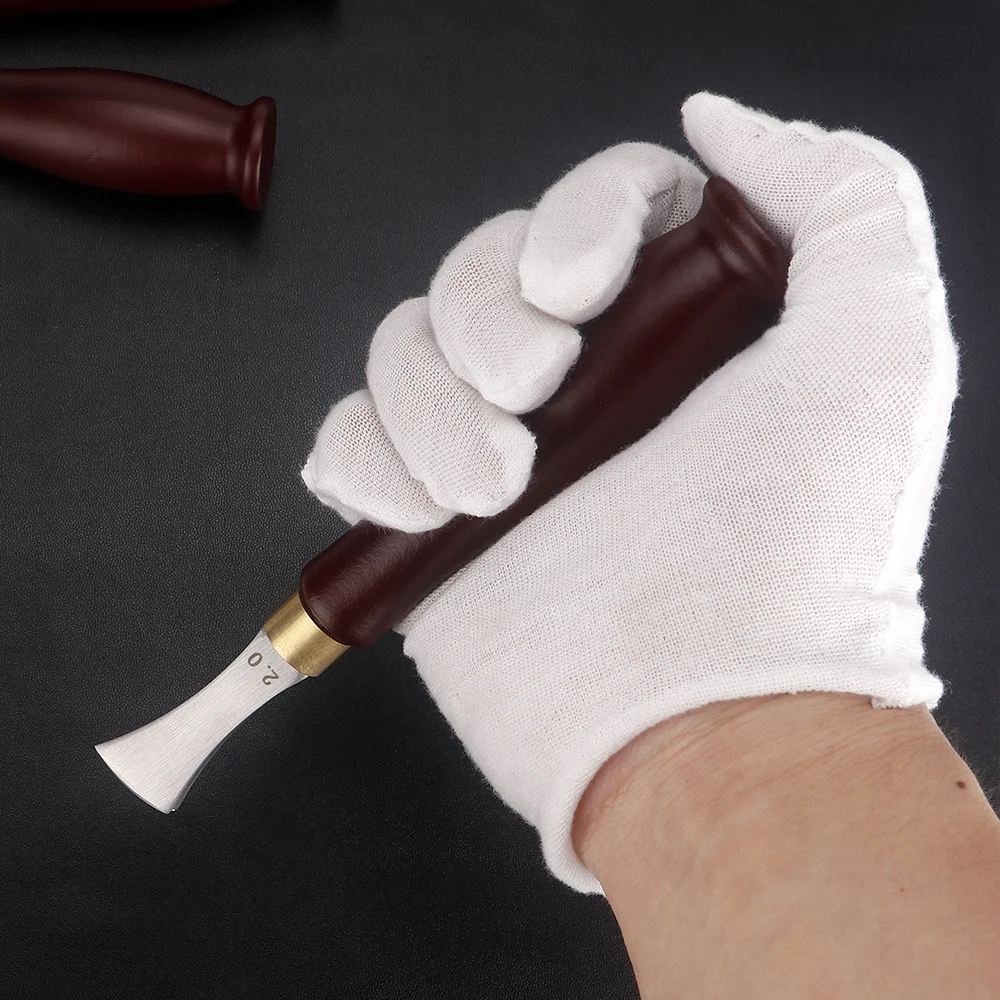 QJH инструменты для изготовления кожи ручной маркер из нержавеющей стали и дерева