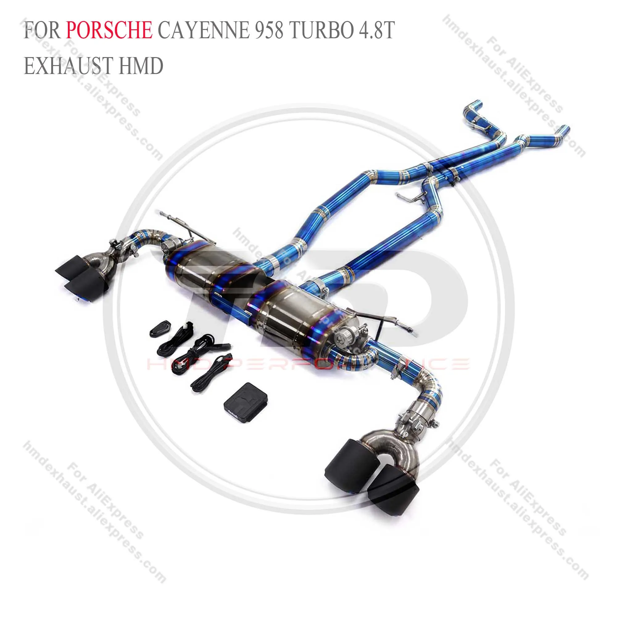 Выхлоп Catback из титанового сплава HMD для Porsche Cayenne 958 Turbo 4.8T с клапанами