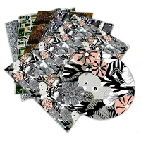 flower pattern printed cross grain faux leather for bow knot bags wallet earring scrapbook diy 2230cm