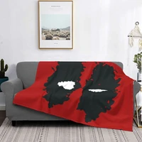 bad superhero deadpool pattern blanket flannel upholstery hero funny happy red warm blanket for bed outdoor bedspread