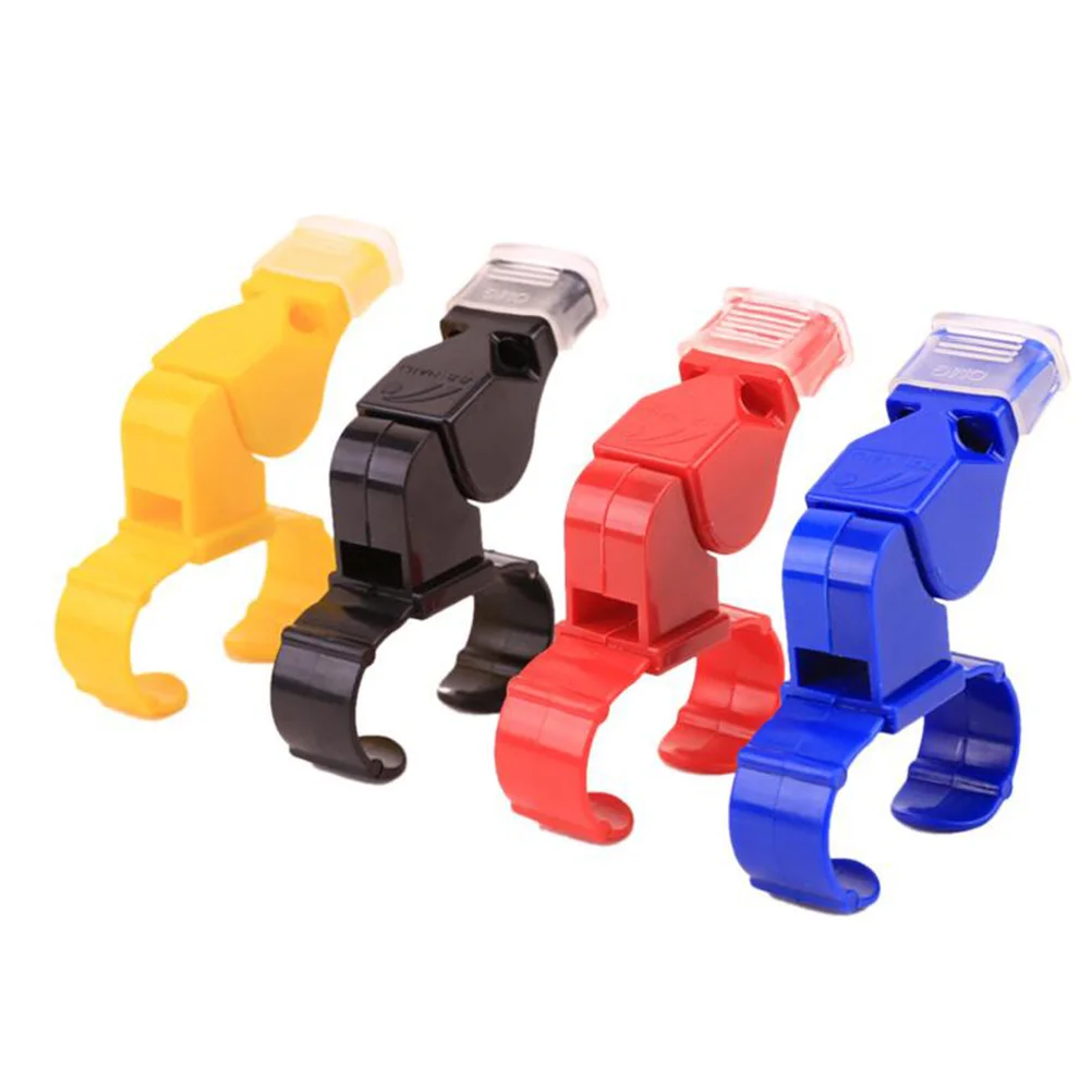 

4pcs Survival Whistle Finger Grip Whistle Emergency Whistle Plastic Whistle Loud Whistle Referee Whistle