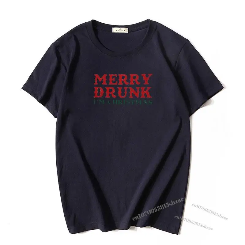 

Womens Merry Drunk I'm Christmas T-Shirts Funny Santa Claus Graphic Tees Tops